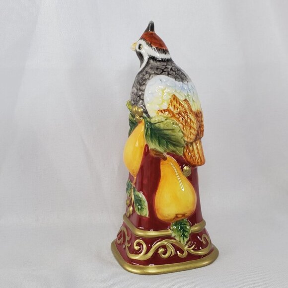 Fitz And Floyd Essentials Christmas Partridge Bell Figurine 5.5 inches tall - Picture 6 of 13